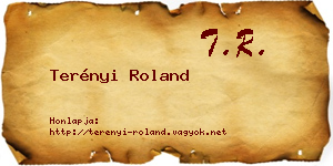 Terényi Roland névjegykártya